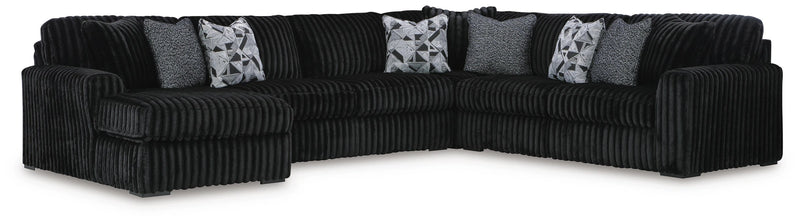Midnight-Madness Sectional with Chaise - Onyx