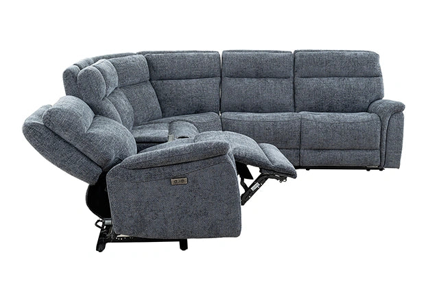 Mattheus Power Sectional with Console + 3 Recliners