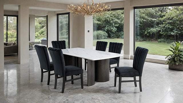 Selsey Dining Table, White Stone Top