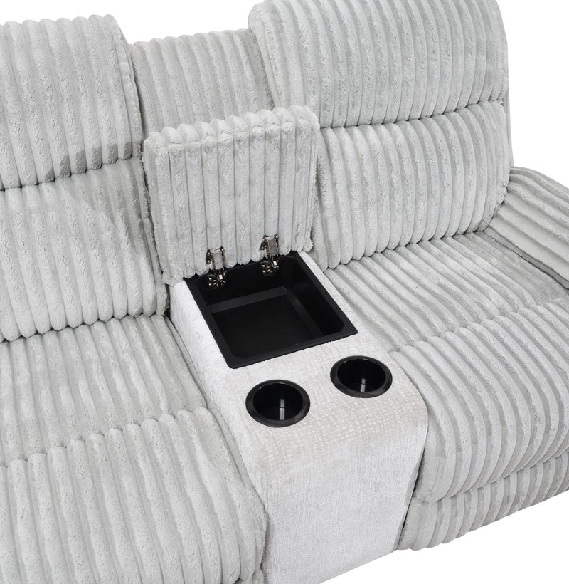 Gray Corduroy Motion Loveseat