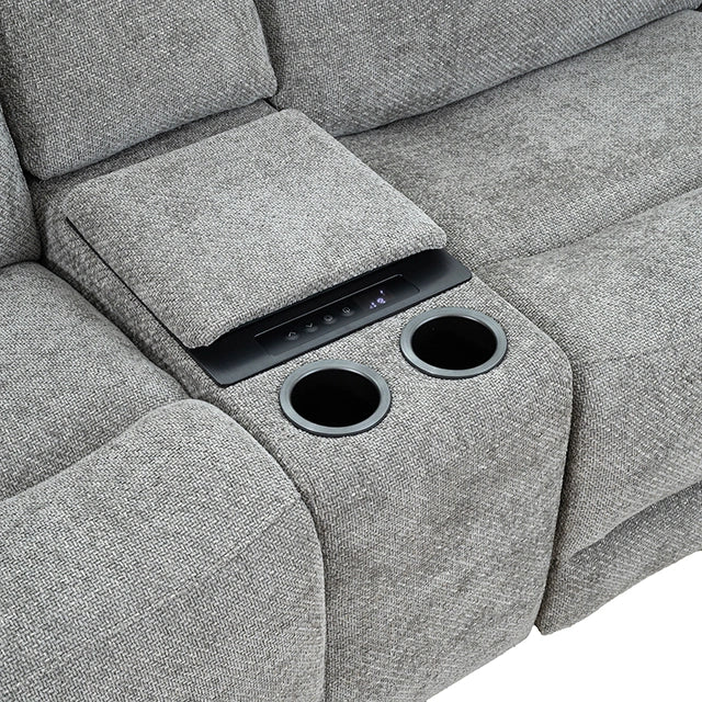 Mattheus Power Sectional with Cooler + 3 Recliners