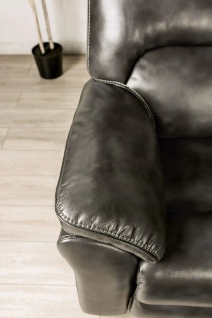 JOSIAS Loveseat, Dark Gray Leatherette