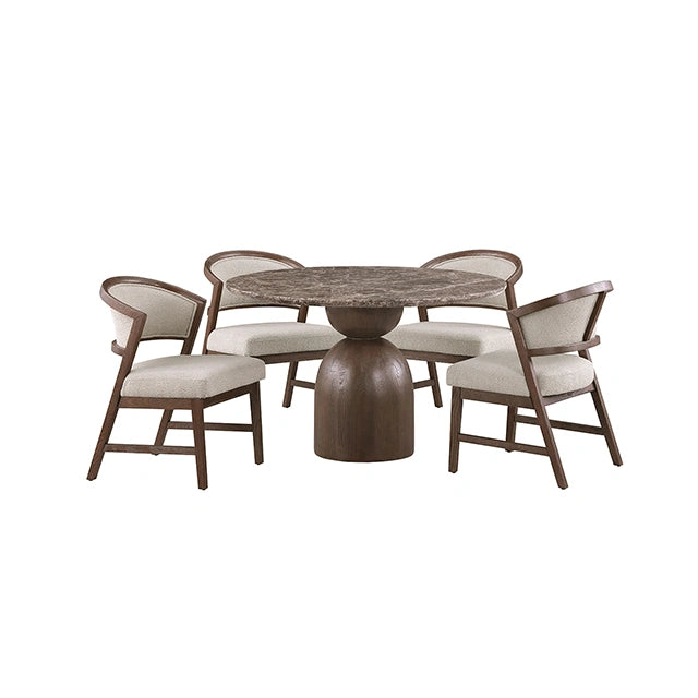 Cirava 5 Pc. Dining Table Set FM37027BR-RT-5PC-WH