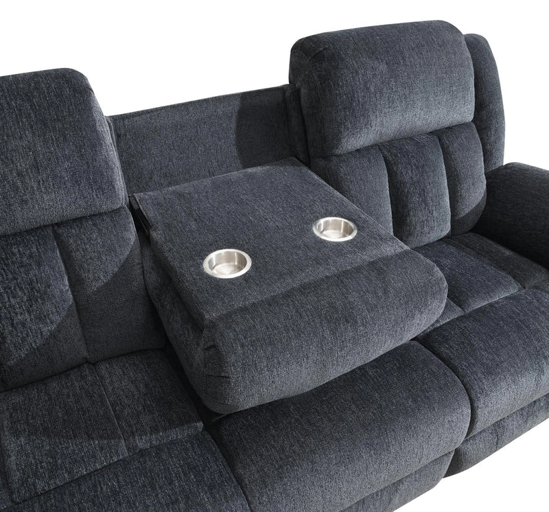 Gray Motion Sofa W/Drop Down Table