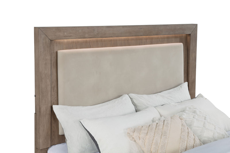 Kenora Panel Platform Storage Bed with LED Lighting