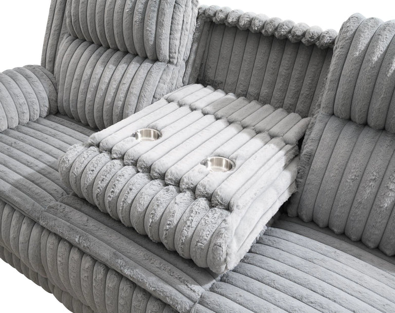 Gray Corduroy Motion Glider Chair