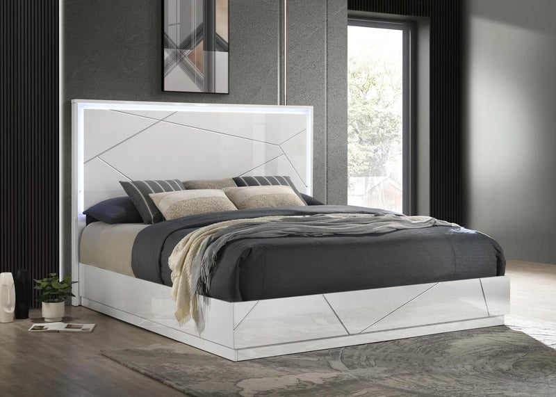 White/Gray Line Night Stand