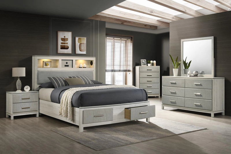 B261 Bed-Dresser-Mirror