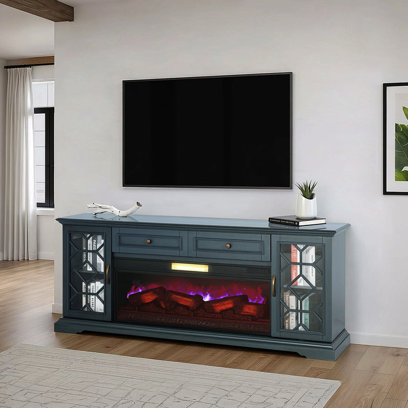 Fidel 74'' TV Console w/ Electric Fireplace