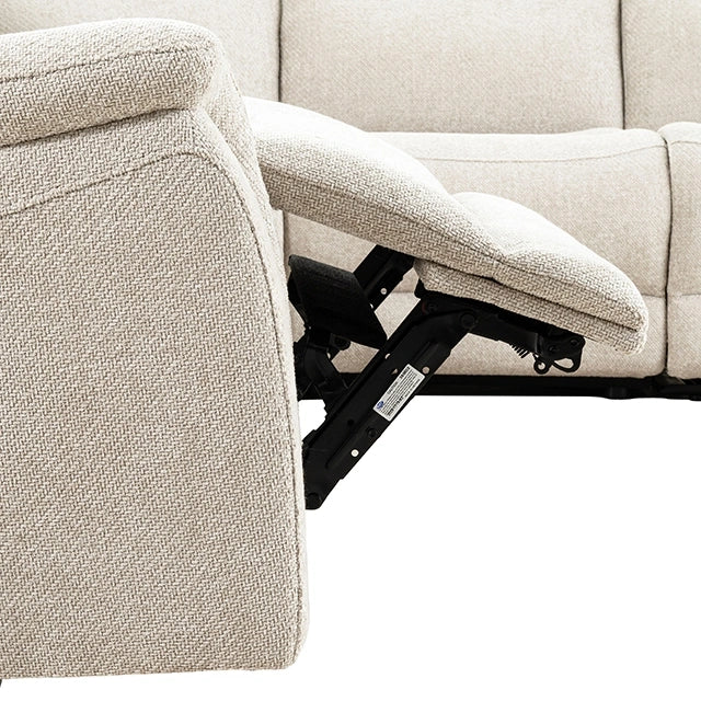 Mattheus Power Sectional with Console + 3 Recliners