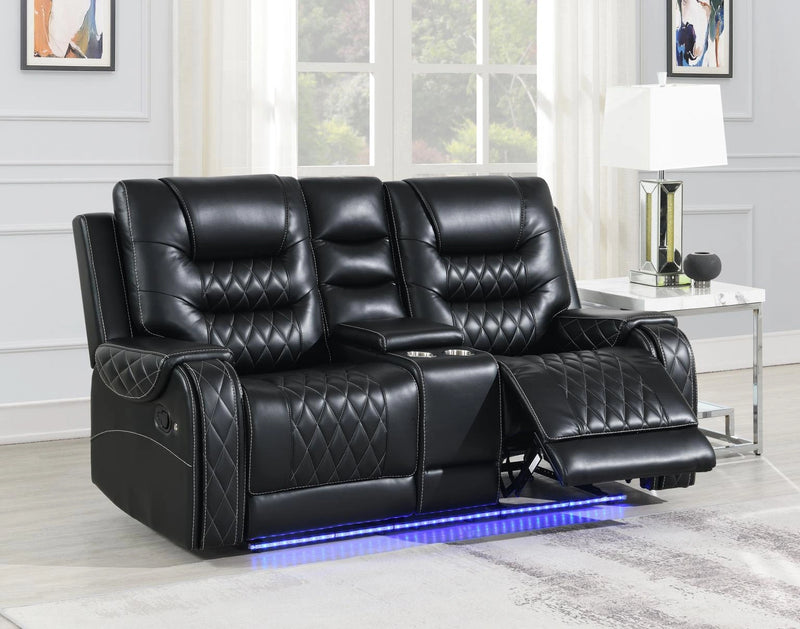 U140 Black Motion Loveseat