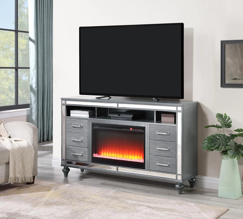 W223 Charcoal Tv Stand Fireplace Sold Seperately