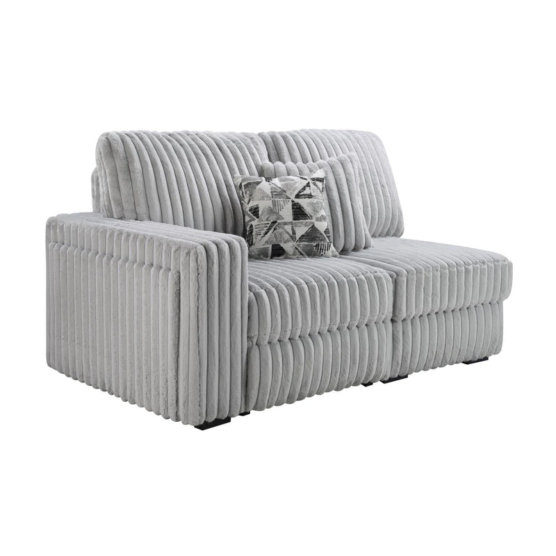 Gray Corduroy Power Reclining 4 Pc Sectional W/2 Wireless Charger