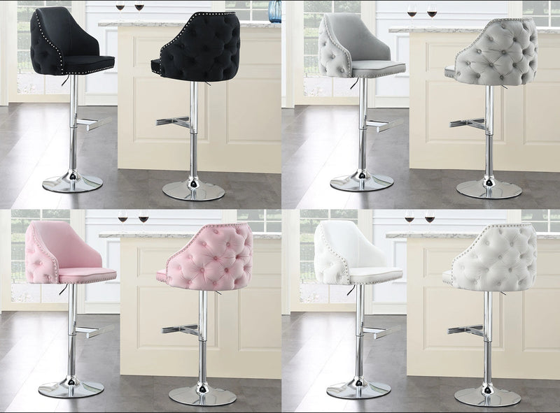 Alma PINK VELVET BAR STOOL - ST105-PNK