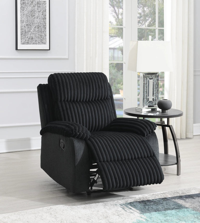Black Corduroy Motion Chair