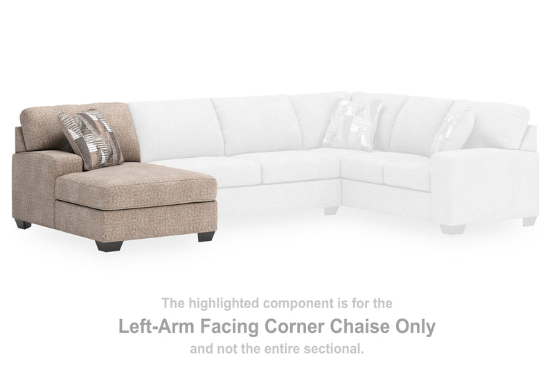 Ashley Furniture Newellen Sleeper Sectional with Chaise, modern fabric sofa with chaise and sleeper feature, in a stylish living room setting.
