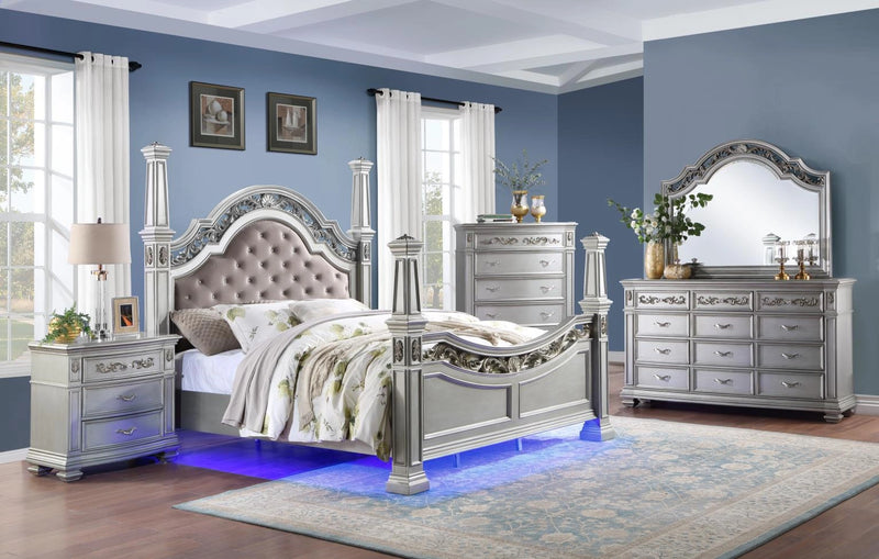B062 Bed-Dresser-Mirror