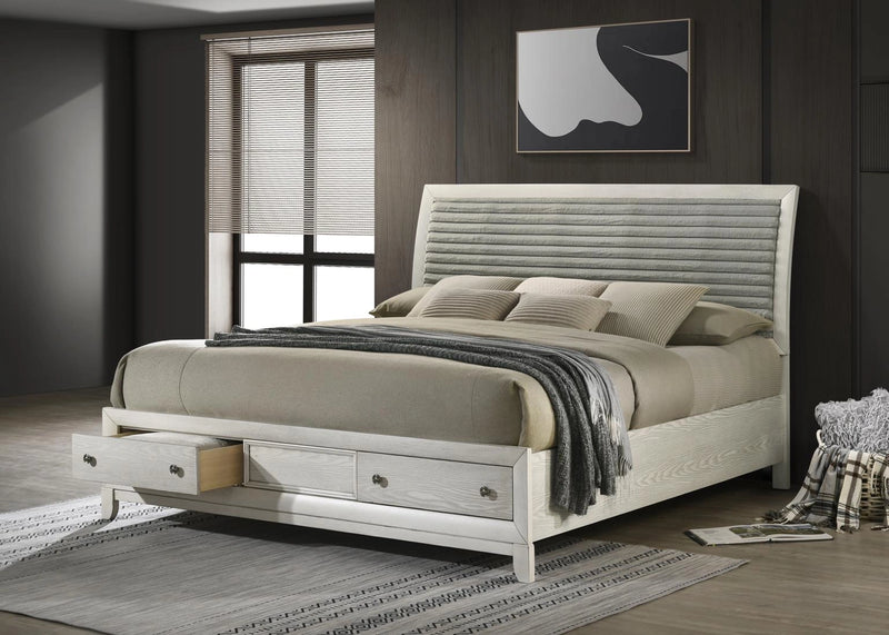 Antique White Oak King Bed