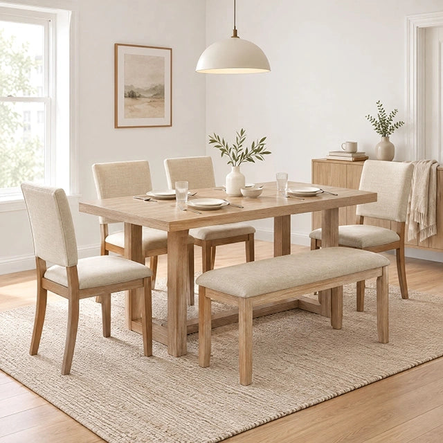 Salvino 6 Pc. Dining Table Set w/ Bench