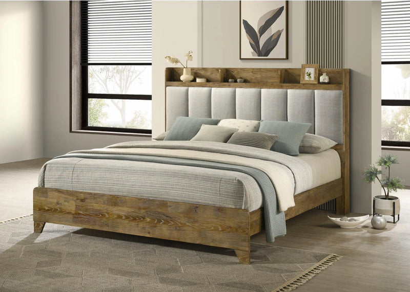 Light Aspen Oak King Bed