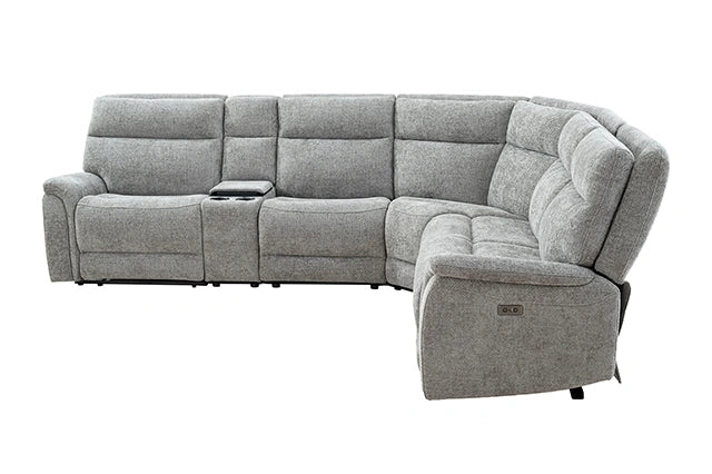 Mattheus Power Sectional with Console + 3 Recliners