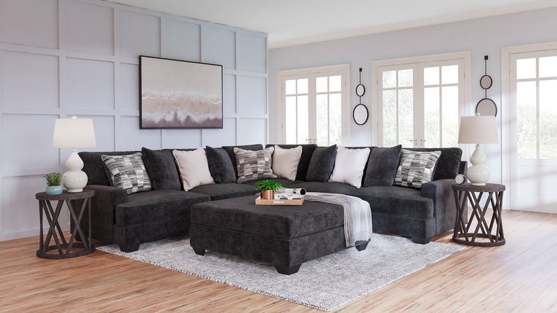 Ashley Furniture Lavernett living room set with sofa and loveseat in a modern design, featuring neutral upholstery and plush cushions.