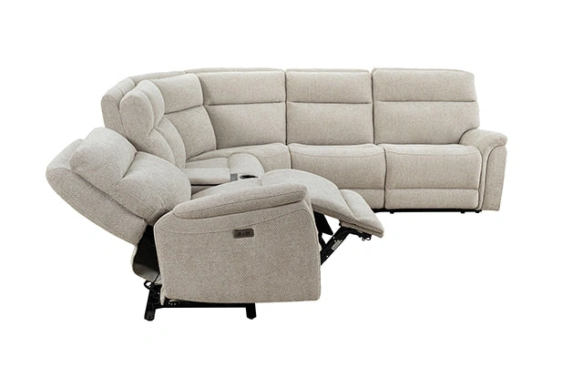 Mattheus Power Sectional with Console + 2 Recliners