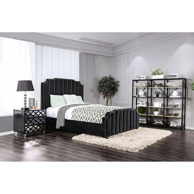 FOA East Atria bed in full, queen, Eastern king, or California king size with upholstered headboard