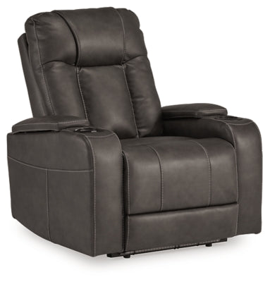 Ashley Furniture Feazada power recliner in closed position, featuring plush upholstery and ergonomic design.