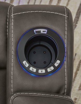 Ashley Furniture Feazada Power Recliner with USB ports, featuring plush upholstery and a comfortable, modern design.