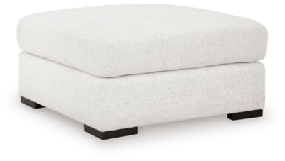 Misty-Lakes oversized accent ottoman by Ashley Furniture with plush fabric and a rectangular shape, viewed from an angled perspective.