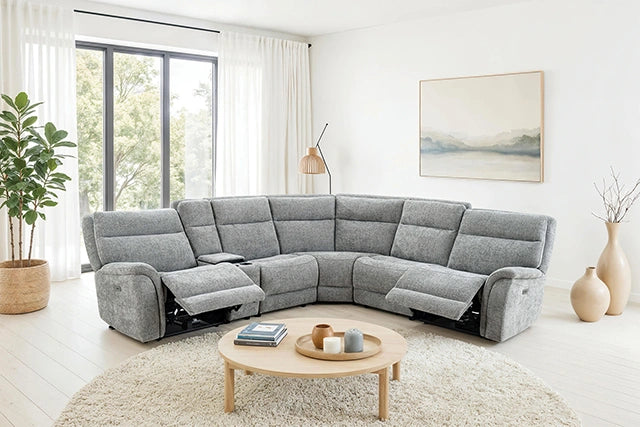 Mattheus Power Sectional with Console + 2 Recliners