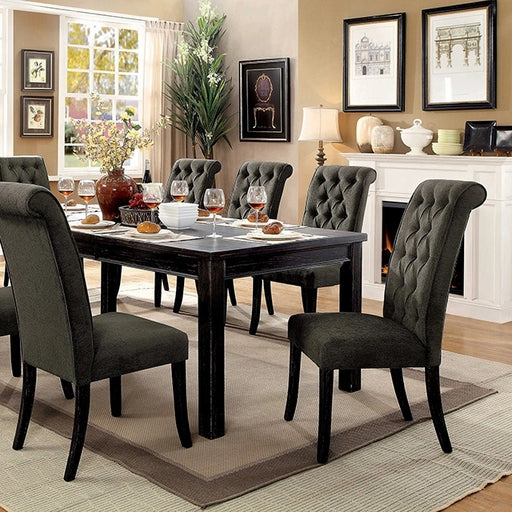 FOA East Sania 9-piece dining table set with rectangular table and eight matching chairs
