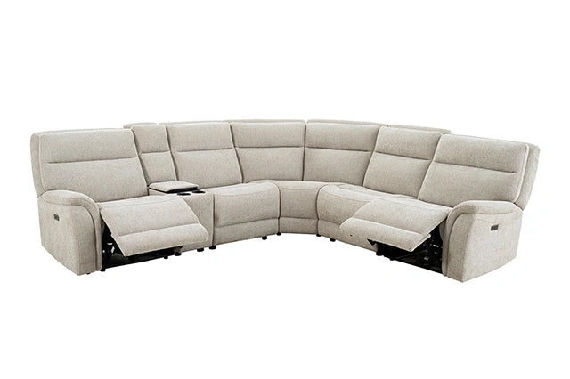 Mattheus Power Sectional with Console + 2 Recliners