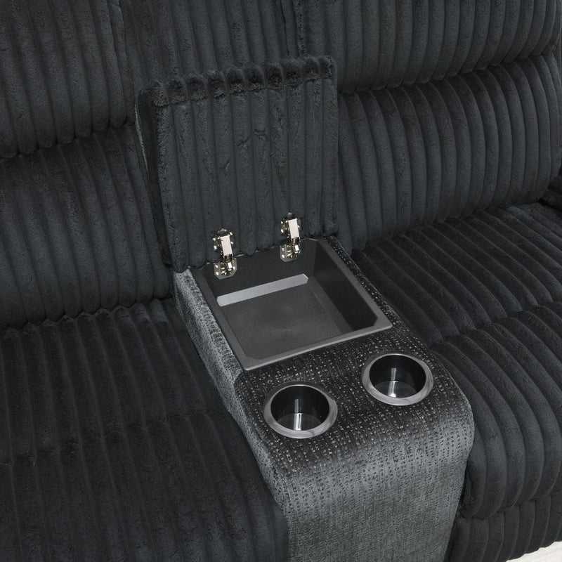 Black Corduroy Motion Chair