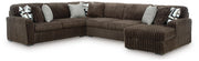 Midnight-Madness Sectional with Chaise - Chocolate