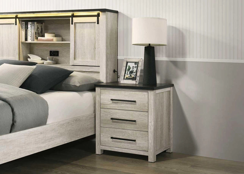 B263 Antique White Night Stand