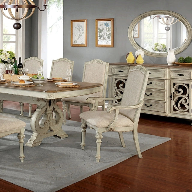 FOA East ARCADIA dining table with rectangular tabletop and sturdy pedestal base