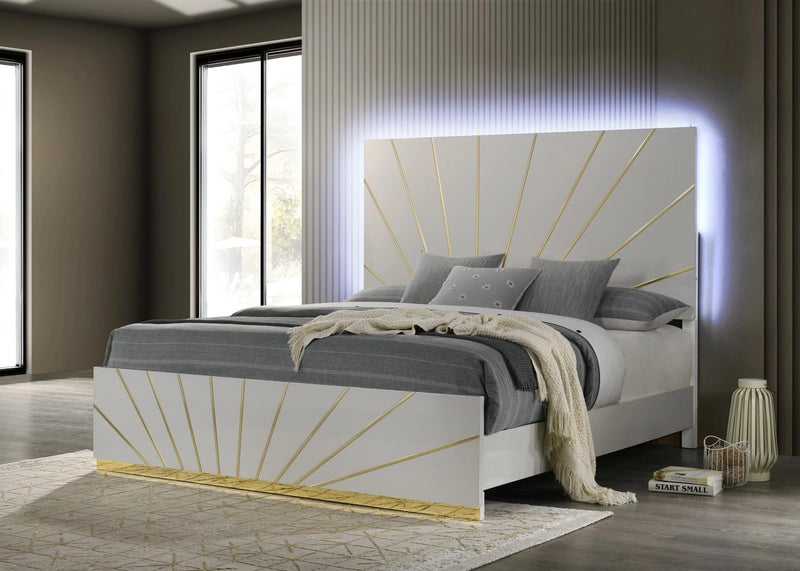 White/Gold Line Chest