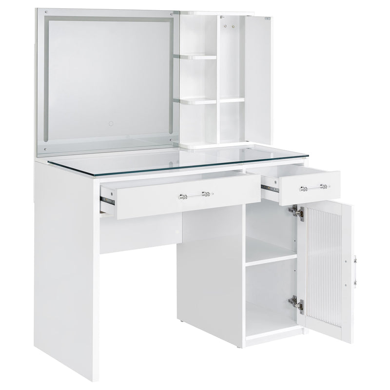 Flora Makeup Vanity Table with LED Mirror and Stool