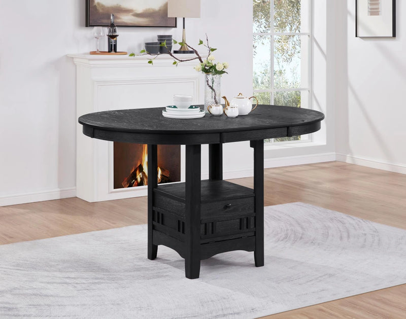 Black Counter Height Extension Table Wire Brush