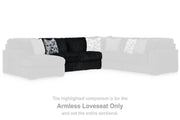 Ashley Furniture Midnight-Madness sectional with chaise, dark fabric sofa with plush cushions and modern design.
