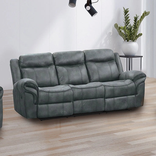 FOA East Agata manual sofa in a modern design with plush seating and adjustable reclining backrests