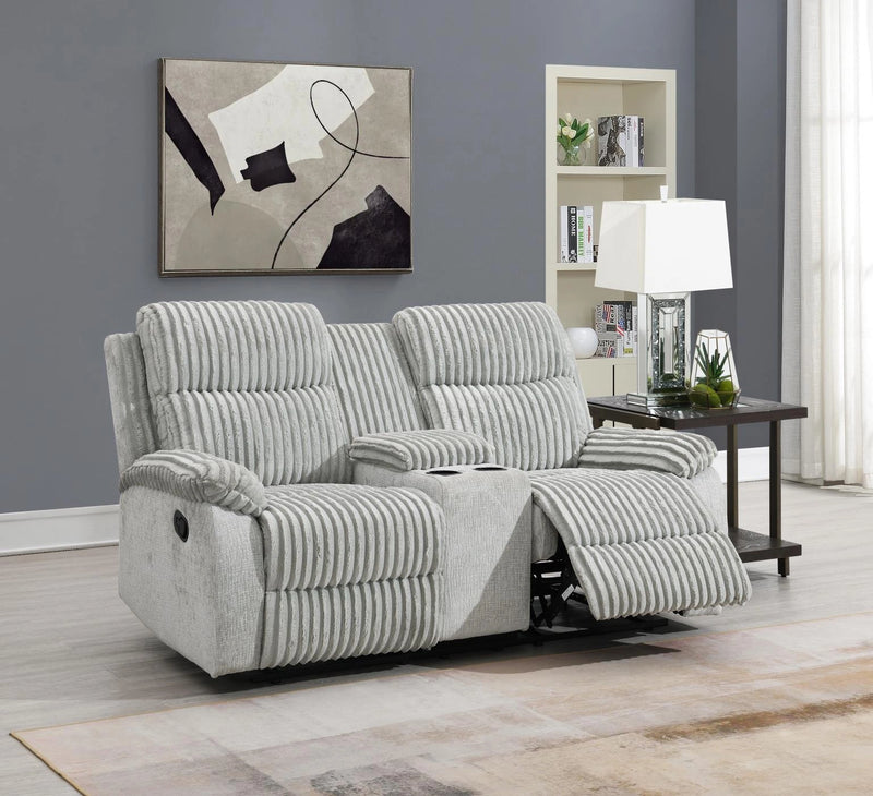 Gray Corduroy Motion Loveseat