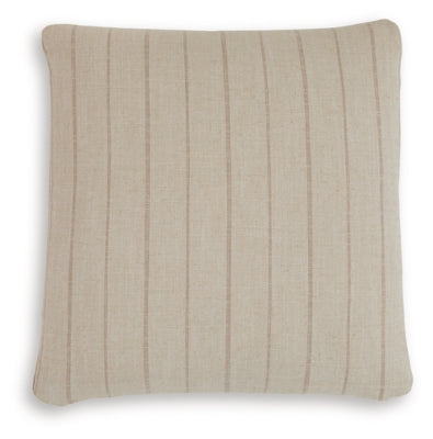 Set of four Ashley Furniture Valwick pillows with soft, textured fabric in neutral tones, perfect for sofa or bed decor.