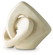 Ashley Furniture Feebs sculpture, modern abstract art piece with smooth, curved shapes in a neutral finish, decorative sculpture for interior.