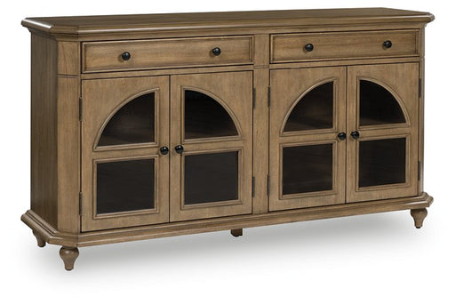 Ashley Furniture Barlomore Accent Cabinet with closed doors, wood finish, and sleek design, ideal for stylish home storage.