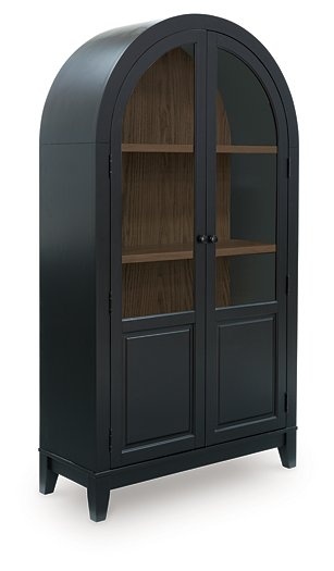 Ashley Furniture Dagandale accent cabinet with closed doors, wood finish, and decorative hardware, ideal for stylish storage.