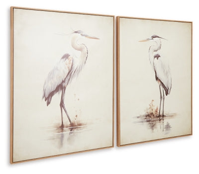 Set of two Aubinell wall art pieces by Ashley Furniture featuring modern abstract designs for stylish home decor.