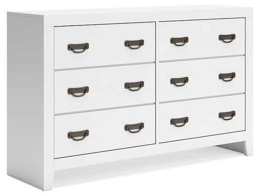 Ashley Furniture Binterglen dresser with six drawers and modern wood finish, showing clean design and sturdy construction.